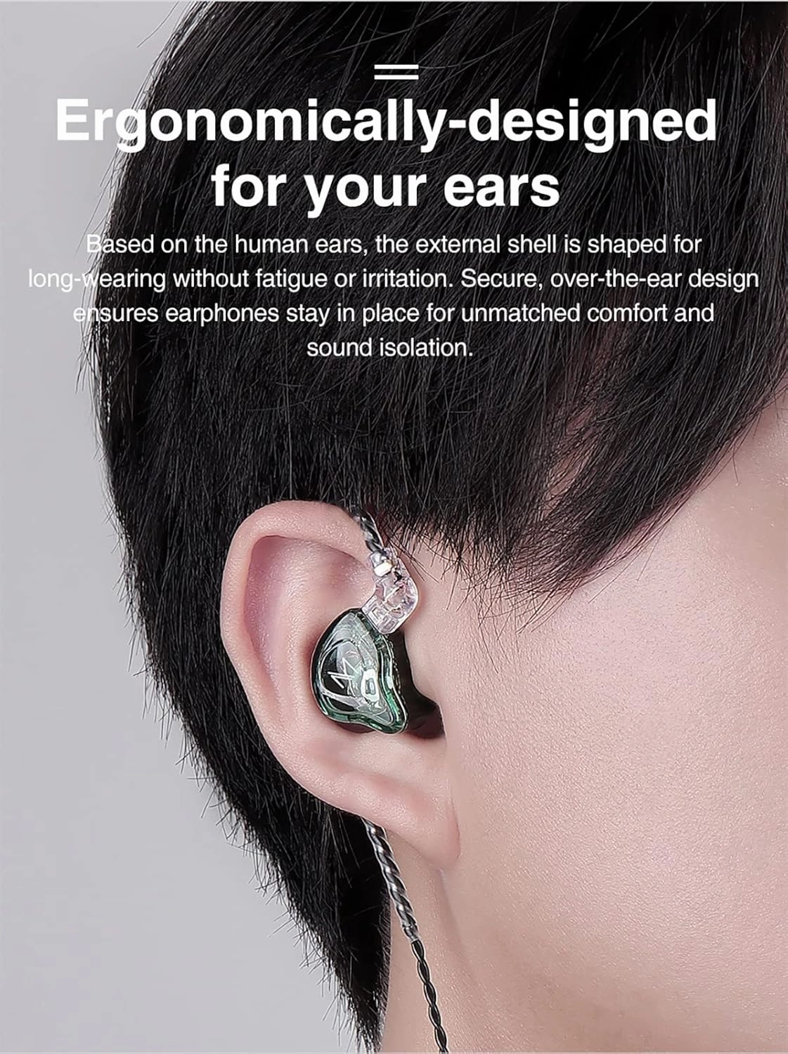 FEDAI TRN MT1 in-Ear Earphone Monitors, HiFi in-Ear Earphone Earbud with New 10mm Composite Magnetic Dynamic in Ear Earphone Headphones for Running Sport in-Ear Earphone(with mic,Transparent)