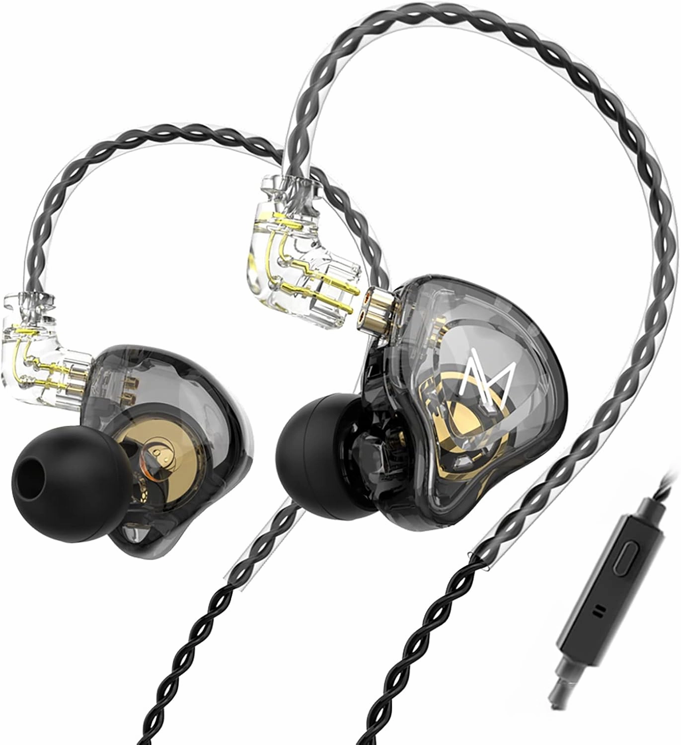 FEDAI TRN MT1 In-Ear Monitor Earbuds with 10mm Composite Magnetic Dynamic Driver, Detachable C Pin 0.75MM Cable (with mic, Black) in-ear monitors,hi-fi IEMs,studio earphones,