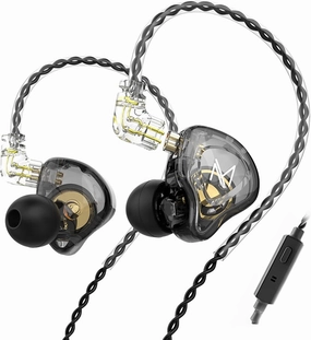 FEDAI TRN MT1 In-Ear Monitor Earbuds with 10mm Composite Magnetic Dynamic Driver, Detachable C Pin 0.75MM Cable (with mic, Black) in-ear monitors,hi-fi IEMs,studio earphones,