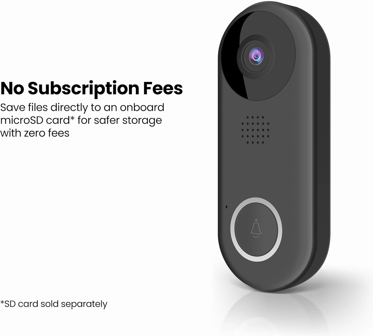Feit Electric Doorbell Camera, 2.4 GHz WiFi, No Hub, Two-Way Audio, Motion Detection, Night Vision, 1080p HD, Micro SD Card Storage, Wireless Chime Included, Hardwired, CAM/Door/WiFi