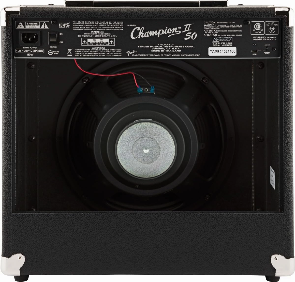 Fender Champion II 50-Watt Guitar Combo Amplifier Bundle with Instrument Cable, Picks, and Austin Bazaar Instructional Video