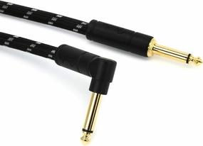 Fender Deluxe Series Instrument Cable, Guitar Cable, Guitar Accessories, Straight/Angle, Black Tweed, 25ft speaker cable,audio wire,hi-fi speaker cord,