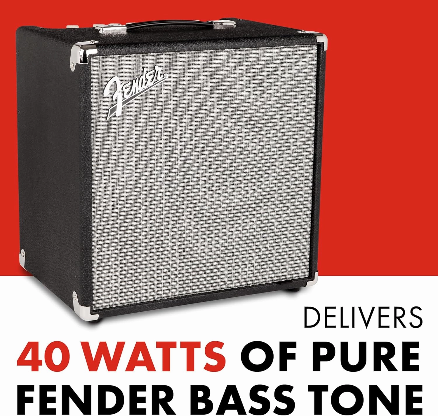 Fender Rumble 40 V3 Bass Amp for Bass Guitar, 40 Watts, with 2-Year Warranty 8 Inch Speaker, with Overdrive Circuit and Mid-Scoop Contour Switch