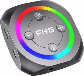 FHG DAC, External USB Sound Card Gaming DAC with 7.1 Virtual Surround Sound for Gaming Headset/PS4/PS5/Xbox One, 5 in 1 Hub, Supports AI Noise Cancellation w/Mic DAC,USB audio converter,digital to analog converter,