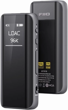 FiiO BTR15 Headphone Amps Bluetooth 5.1 Receiver High Resolution 384K/32Bit Native DSD256 USB DAC Supports LDAC/aptX HD/MQA for Smartphones/PC/Car/Home Audio (Titanium) DAC,USB audio converter,digital to analog converter,