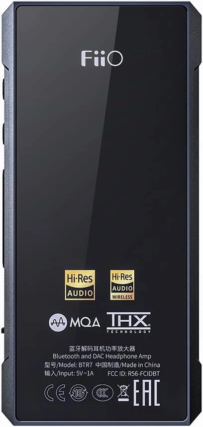FiiO BTR7 Headphone Amp Bluetooth Receiver High Resolution Portable DAC Supports MQA/LDAC/aptX HD 384K/32Bit DSD256 for Phone/PC/Car/Home Audio(Titanium)