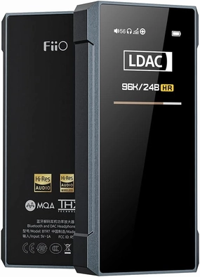 FiiO BTR7 Headphone Amp Bluetooth Receiver High Resolution Portable DAC Supports MQA/LDAC/aptX HD 384K/32Bit DSD256 for Phone/PC/Car/Home Audio(Titanium) hi-res portable player,digital audio player,DAP lossless,