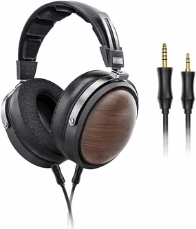 FiiO FT1 Closed-Back Over-Ear Nanowood Fiber Composite Diaphragm Wired Hi-Fi Headphones, Detachable Cable, American Black Walnut Wood Ear Cups for Home, Studio, Recording (Black) over-ear headphones,closed back headphones,wireless studio cans,