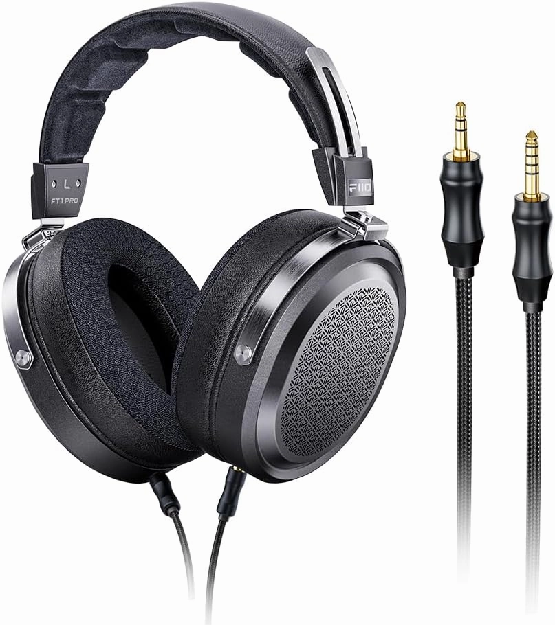 FiiO FT1 Pro Open-Back Planar Magnetic Wired Hi-Fi Headphones for Home, Studio, Recording, High Sensitivity (Black) audiophile headphones,high-end headphones,studio over-ear,