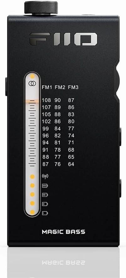FiiO RR11 Portable HiFi FM Stereo Radio Receiver with Analog PVR Tuning, BASS 3D Sound Effects, 64MHz-108MHz (Black, Hi-Res Audio Certified) hi-res portable player,digital audio player,DAP lossless,