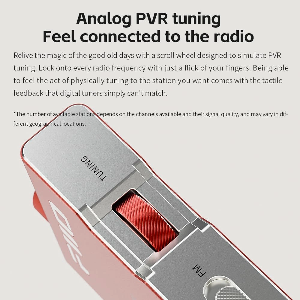 FiiO RR11 Portable HiFi FM Stereo Radio Receiver with Analog PVR Tuning, BASS 3D Sound Effects, 64MHz-108MHz (Black, Hi-Res Audio Certified)