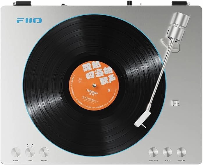 FiiO TT13 Fully Automatic Vinyl Stereo Turntable(Analog), Powerful Phono preamp, Dust Cover, Die-cast Aluminum Platter (TT13 Silver Standard)