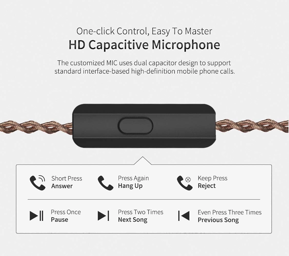Five Driver Headphones,KZ ZS10 PRO High Fidelity Noise-Isolating Earbuds/Earphones with Detachable Cable 2Pin 0.75mm (Without MIC, Black)