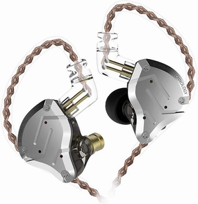 Five Driver Headphones,KZ ZS10 PRO High Fidelity Noise-Isolating Earbuds/Earphones with Detachable Cable 2Pin 0.75mm (Without MIC, Black) reference headphones,neutral sound headphones,monitor headphones,