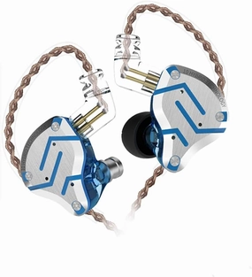 Five Driver Headphones,KZ ZS10 PRO High Fidelity Noise-Isolating Earbuds/Earphones with Detachable Cable 2Pin 0.75mm (Without MIC, Glare Blue) reference headphones,neutral sound headphones,monitor headphones,