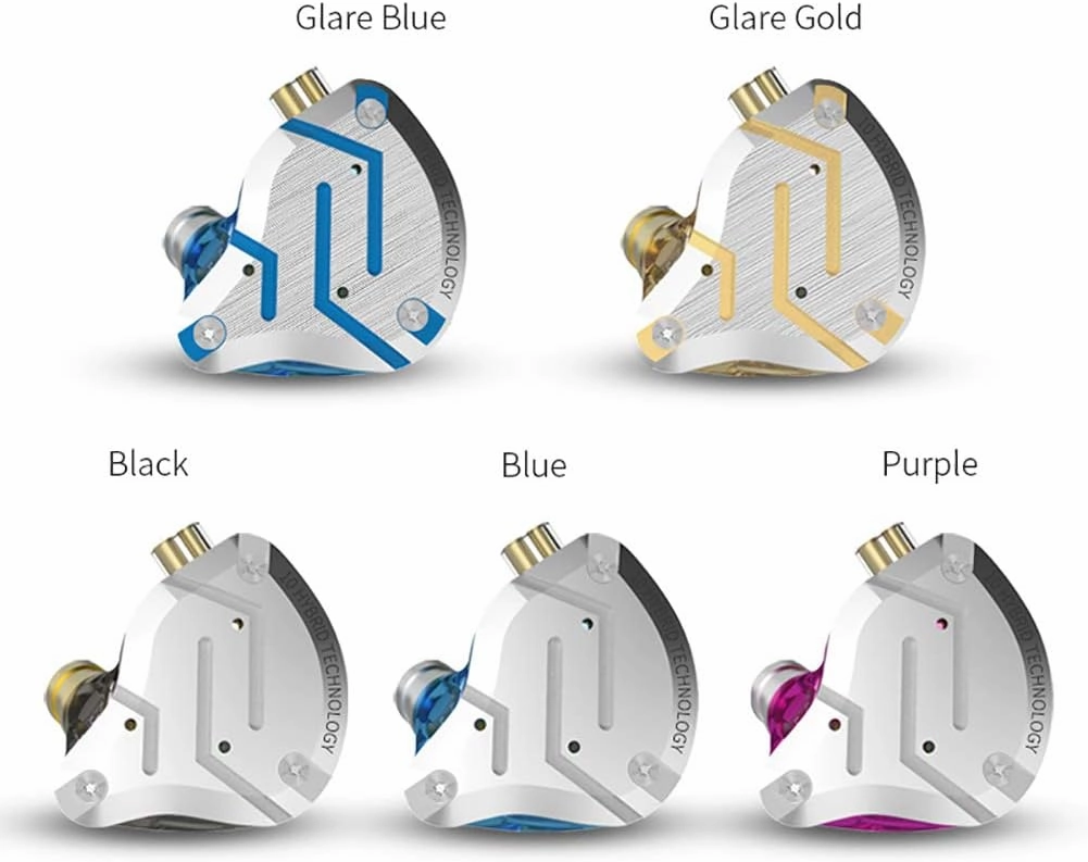 Five Driver Headphones,KZ ZS10 PRO High Fidelity Noise-Isolating Earbuds/Earphones with Detachable Cable 2Pin 0.75mm (Without MIC, Glare Gold)