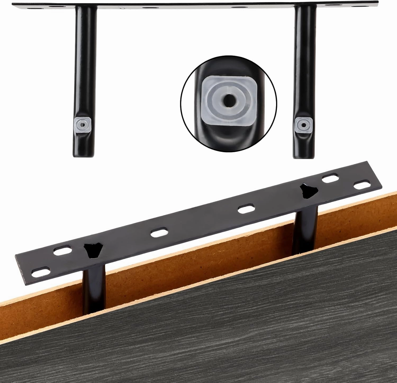 Fixwal 15.8in Floating Shelves, Rustic Wood Finish Wall Shelves Set of 4, Shelves for Wall Decor, with Invisible Brackets for Bathroom, Living Room,Bedroom and Kitchen(Gray)
