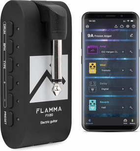 FLAMMA FX20 Guitar Headphone Amp with APP 40 Drum Grooves 52 Amp Modes 5 Delay 5 Reverb Effects 14 Modulations for Practice Recording and Creativity headphone amplifier,portable amp,desktop headphone amp,