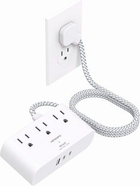 Flat Plug Power Strip 6 Ft, HANYCONY Ultra Thin Flat Extension Cord, 3 Outlets 3 USB Ports(2 USB C) Multi Plug Outlet Extender with No Surge Protector for Cruise Ship, Travel, Dorm Room Essentials power cord,hi-fi power cable,AC power lead,