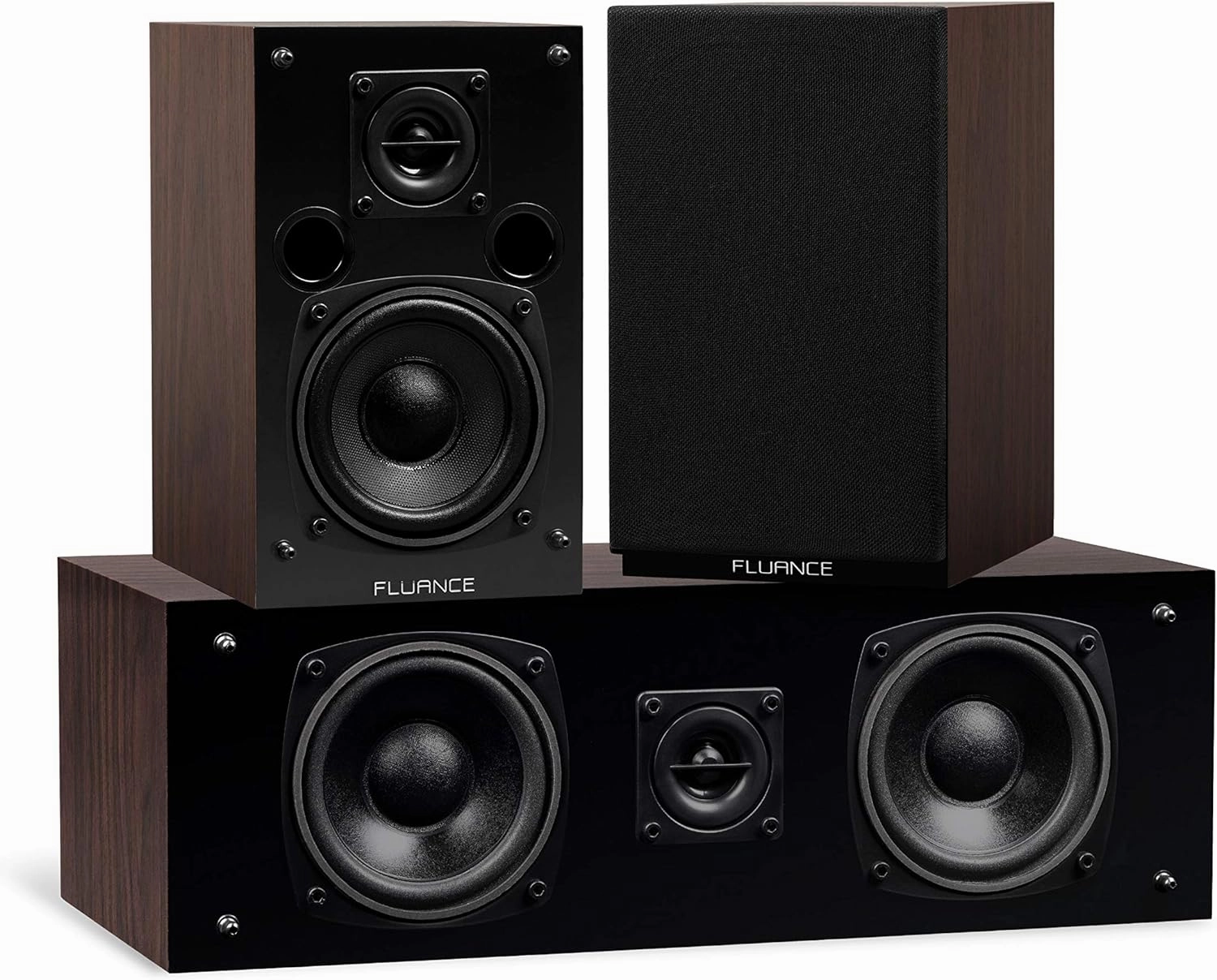 Fluance Elite High Definition Surround Sound Home Theater 5.1 Channel Speaker System Including Three-Way Floorstanding, Center Channel, Rear Surround Speakers and a DB10 Subwoofer - Walnut (SX51WR)