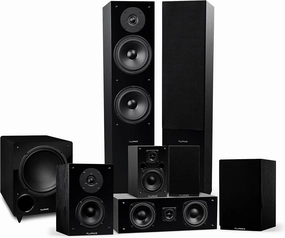 Fluance Elite High Definition Surround Sound Home Theater 7.1 Speaker System Including Floorstanding Towers, Center Channel, Surround, Rear Surround Speakers, and DB10 Subwoofer - Black Ash (SX71BR) surround sound system,cinema audio kit,5.1 surround packa