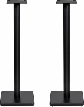 Fluance Floor Speaker Stands for Surround Sound and Bookshelf Speakers with Solid Construction, Adjustable Floor Spikes, Rubber Isolation Feet, Cable Management, Square Base - Matte Black/Pair (SS05S) speaker stands,monitor stands,floor speaker holders,