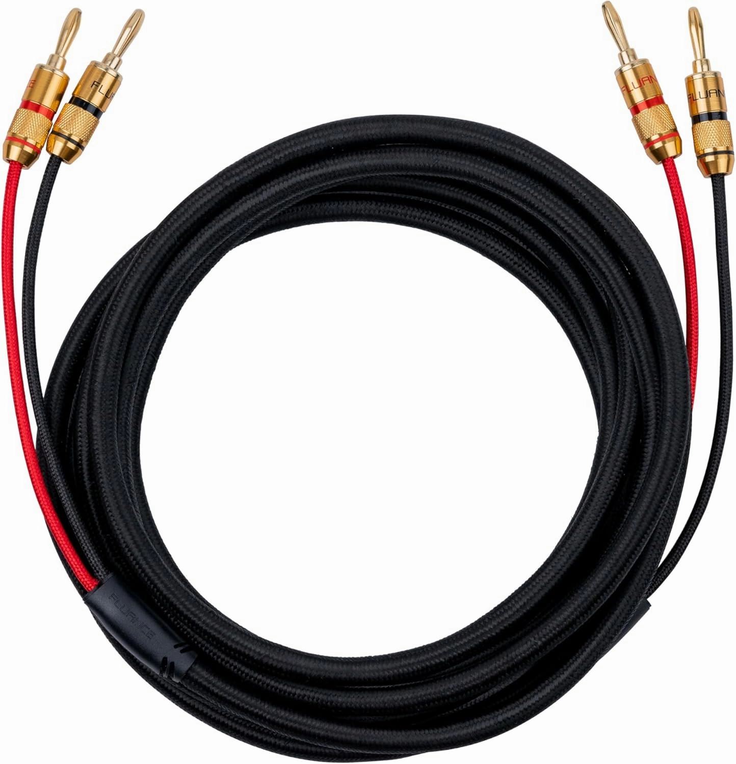 Fluance High-Fidelity 12 Gauge Speaker Wire with Dual Gold-Plated Banana Plugs, 12 Feet Oxygen-Free Pure Copper (OFC) Cable, Nylon Braided Jacket (SW512) speaker cable,audio wire,hi-fi speaker cord,