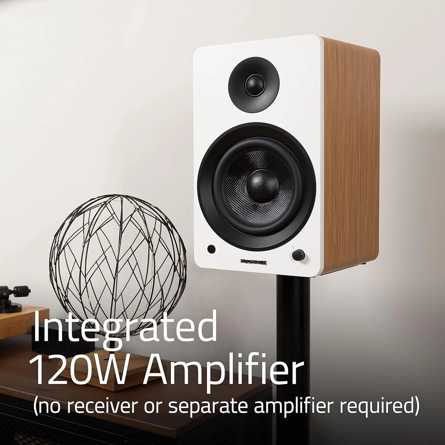 Fluance RT81  Elite Vinyl Turntable (White) and Ai61 6.5" Stereo Bookshelf Speakers (Lucky Bamboo) Bundle: High Fidelity Sound, Detailed Audio Reproduction, Seamless Integration