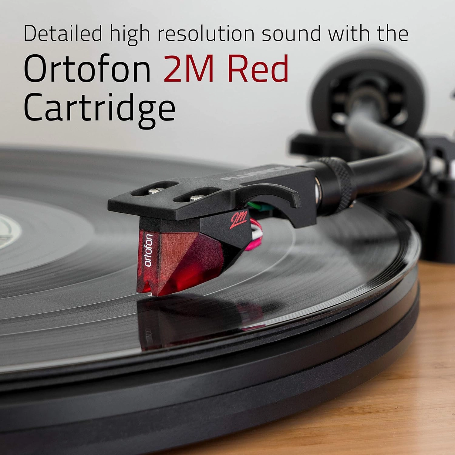 Fluance RT83 Reference High Fidelity Vinyl Turntable Record Player with Ortofon 2M Red Cartridge, Speed Control Motor, High Mass MDF Wood Plinth, Vibration Isolation Feet - Bamboo