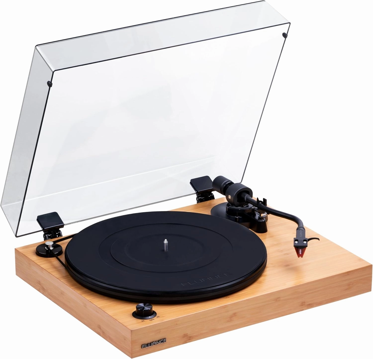 Fluance RT83 Reference High Fidelity Vinyl Turntable Record Player with Ortofon 2M Red Cartridge, Speed Control Motor, High Mass MDF Wood Plinth, Vibration Isolation Feet - Bamboo belt-drive turntable,vinyl record player,audiophile turntable,