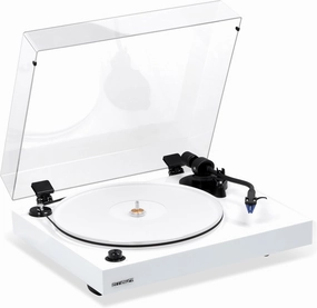 Fluance RT85 Reference High Fidelity Vinyl Turntable Record Player with Ortofon 2M Blue Cartridge, Acrylic Platter, Speed Control Motor High Mass MDF Wood Plinth Vibration Isolation Feet - Piano White belt-drive turntable,vinyl record player,audiophile tur