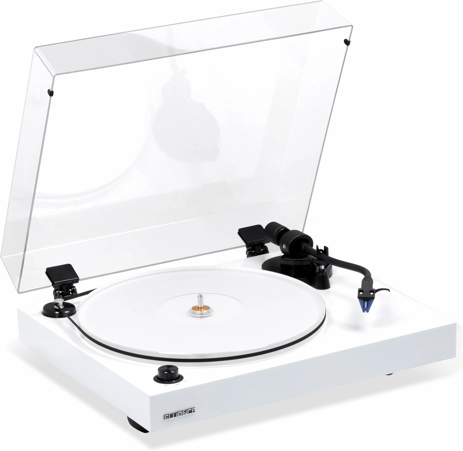 Fluance RT85 Reference High Fidelity Vinyl Turntable Record Player with Ortofon 2M Blue Cartridge, Acrylic Platter, Speed Control Motor High Mass MDF Wood Plinth Vibration Isolation Feet - Piano White belt-drive turntable,vinyl record player,audiophile tur