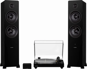Fluance RT85N Reference High Fidelity Vinyl Turntable (Piano Black), PA10 Phono Preamp and Ai81 Powered Floorstanding Speakers (Black Ash), Nagaoka MP-110 Cartridge, 150W Class D Amplifier, Bluetooth balanced output player,audiophile player,hi-res digital 