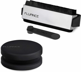 Fluance Vinyl Record Accessory Kit with Record and Stylus Anti-Static Carbon Fiber Brushes and Record Weight (VB52RW03) record cleaning kit,vinyl cleaner,stylus brush set,