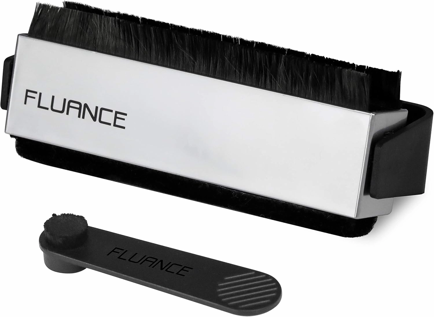 Fluance Vinyl Record & Stylus Cleaning Kit with 2-in-1 Anti-Static Carbon Fiber & Soft Velvet LP Brush and Stylus Brush (VB52) record cleaning kit,vinyl cleaner,stylus brush set,