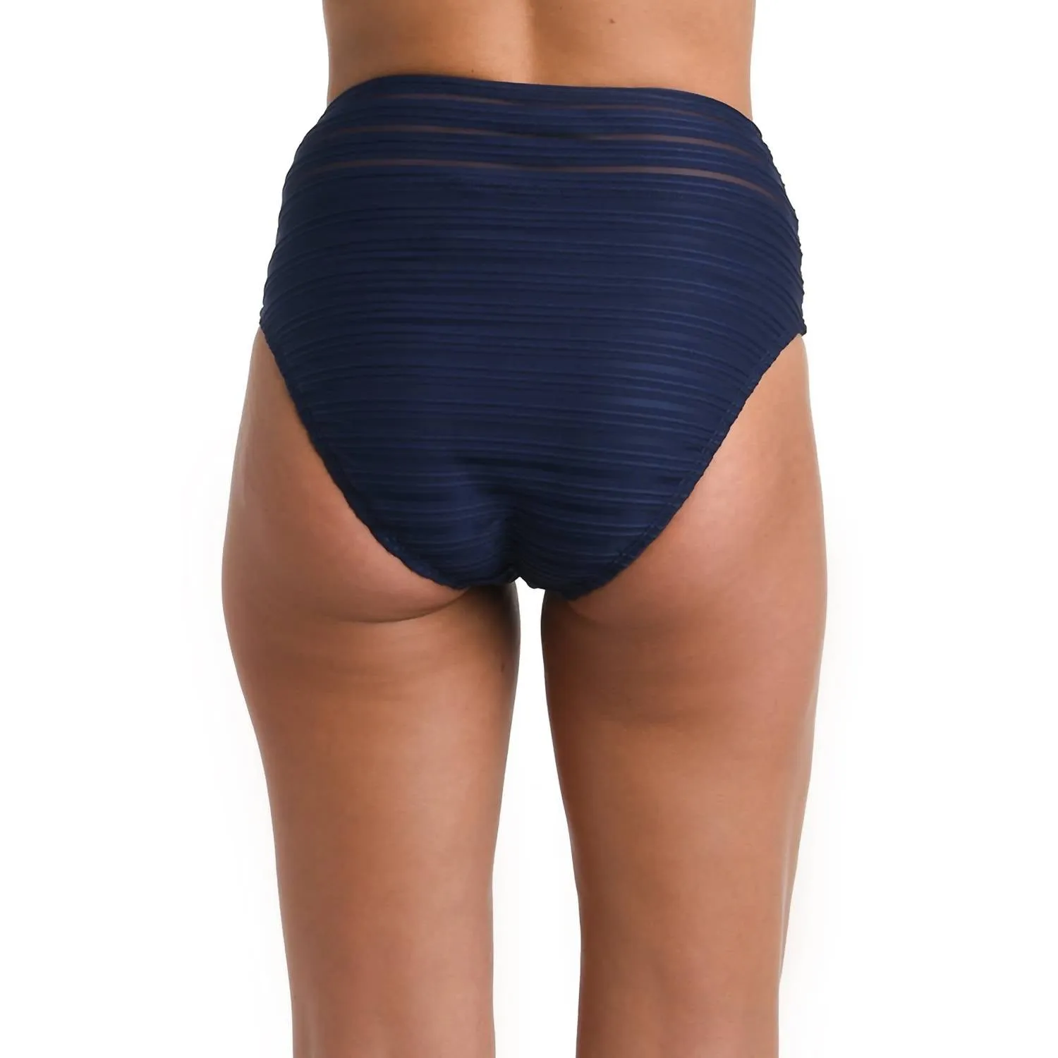 Fluid Lines High Waist Bottom In Indigo