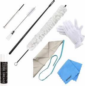Flute Care Kit - Complete Set Including Brush, Swab, Rod, Screwdriver, Grease, Gloves & Cloth record cleaning kit,vinyl cleaner,stylus brush set,