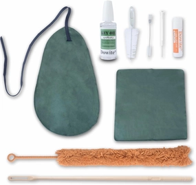 Flute Care Kit: Mouthpiece & Dust Brush, Cloth, Cotton Swabs, Brush, Cork Grease, Key Oil, Rod - Professional Cleaning Set for Musicians or Students record cleaning kit,vinyl cleaner,stylus brush set,
