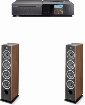 Focal Bundle: 2X Vestia No3 Dark Wood Floorstanding Speakers & Naim Uniti Star Network Streamer (Uniti-Star) network streamer,wireless audio player,Wi-Fi music streamer,
