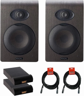 Focal Shape 50 5.0" Active 2-Way Studio Monitor (Pair) with 2x Small Isolation Pads & 2x XLR-XLR Cable Bundle studio monitors,nearfield speakers,mixing reference monitors,