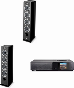 Focal Vestia No3 Black 3-Way Speakers (2X) with Naim Uniti Star Network Streamer (Uniti-Star) Bundle network streamer,wireless audio player,Wi-Fi music streamer,