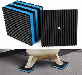 Forestchill Anti Vibration Pads, 4"  4"  7/8" Heavy Duty Ribbed Rubber Anti Vibration Isolation Pads with EVA Center Layer for Air Compressor, Air Conditioner Unit, HVAC, Treadmill isolation pads,speaker feet,vibration dampeners,