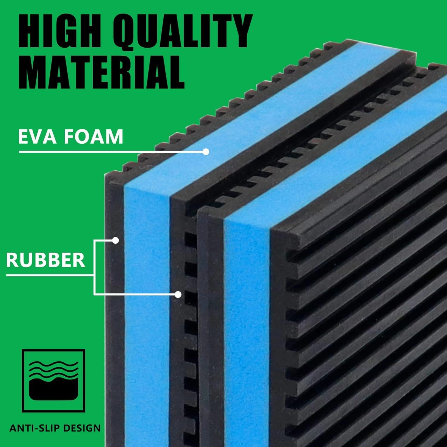 Forestchill Anti Vibration Pads, 4"  4"  7/8" Heavy Duty Ribbed Rubber Anti Vibration Isolation Pads with EVA Center Layer for Air Compressor, Air Conditioner Unit, HVAC, Treadmill