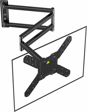 FORGING MOUNT Corner TV Wall Mount for Most 26-65 Inch Flat Curved TVs, 32.3 Inch Full Motion TVs Mount Swivel, Tilt, Extension, 3 Folding Arms Articulating TV Bracket Max VESA 400x400mm up to 77lbs speaker wall mount,audio bracket,AV wall mounting,