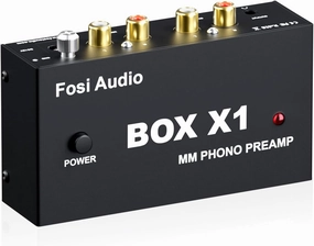 Fosi Audio Box X1 Phono Preamp for MM Turntable Mini Stereo Audio Hi-Fi Phonograph/Record Player Preamplifier with 3.5MM Headphone and RCA Output with DC 12V Power Supply phono preamp,turntable amplifier,record player preamp,