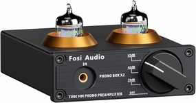 Fosi Audio Box X2 Phono Preamp, Mini Stereo Audio Hi-Fi Preamplifier with Gain Gear, Pre-Amplifier for MM Turntable Phonograph and Record Player, with DC 12V Power Supply phono preamp,turntable amplifier,record player preamp,