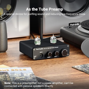 Fosi Audio Box X3 Bluetooth 5.0 Phono Preamp and 2RCA to 2RCA Cable 0.9Ft(0.3m) for MM Phonograph Mini Stereo Hi-Fi Pre-Amplifier for Home Audio Record Player Sound System phono preamp,turntable amplifier,record player preamp,