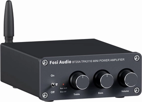 Fosi Audio BT20A Bluetooth Stereo Amplifier, 2 Channel Home Audio Component Amplifiers for Passive Speakers, Mini Class D Amp Receiver 200W for Indoor/Outdoor/Garage/Ceiling/Bookshelf Speaker bookshelf speakers,compact stereo speakers,hi-fi shelf speakers,