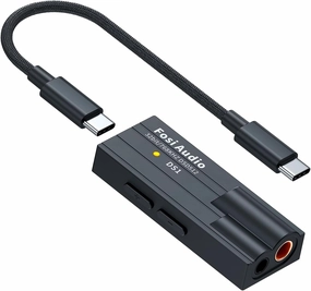 Fosi Audio DS1 USB C DAC Headphone Amp DSD512 ES9038Q2M HiFi Mini Audio Adapter Supports 32bit/768kHz with 4.4MM and 3.5MM Dual Headphones Outputs Compatible with Smartphones/Laptop/PC/Music Players DAC,USB audio converter,digital to analog converter,