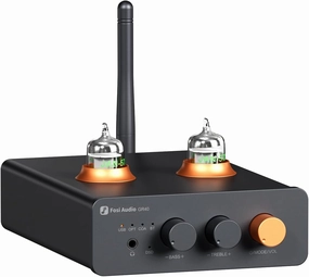 Fosi Audio GR40 Tube Preamplifier with DAC, Stereo Headphone Amplifier 3.5mm Home Audio for Active Speakers/Headphones, Digital to Analog Audio Converter Preamp with Bluetooth and USB/Opt/Coax phono preamp,turntable amplifier,record player preamp,